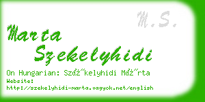 marta szekelyhidi business card